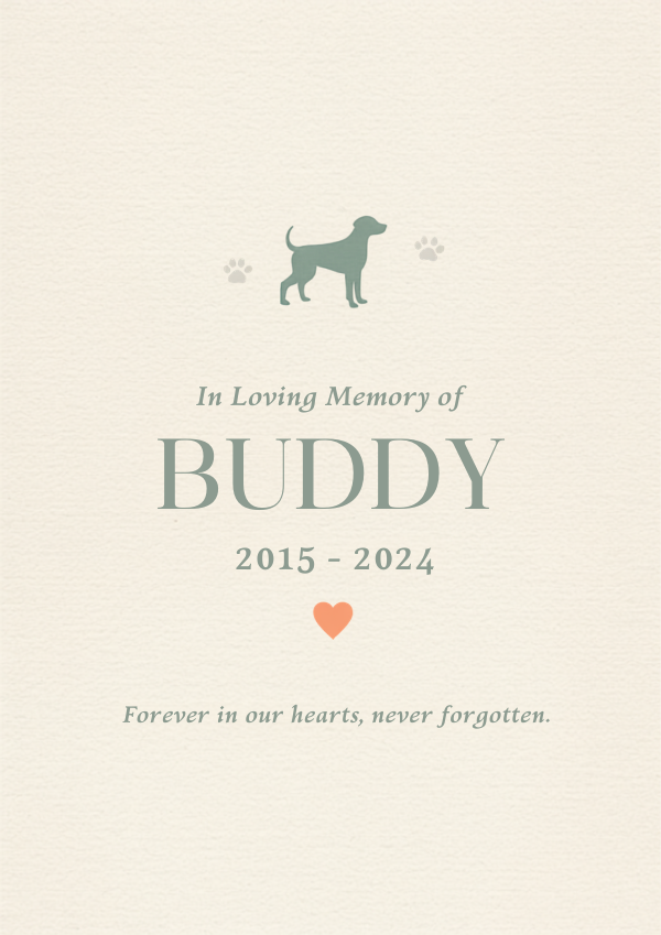Personalized pet memorial art example